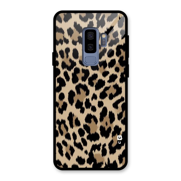 Brown Leapord Print Glass Back Case for Galaxy S9 Plus