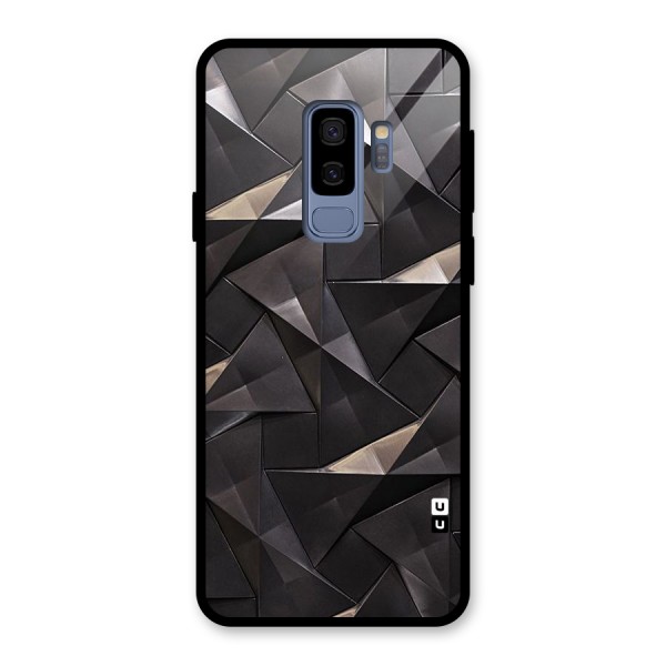 Carved Triangles Glass Back Case for Galaxy S9 Plus