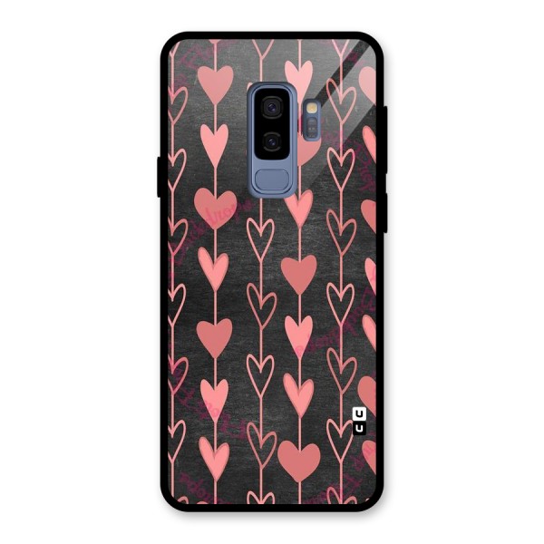 Chain Of Hearts Glass Back Case for Galaxy S9 Plus