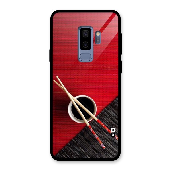 Chopstick Design Glass Back Case for Galaxy S9 Plus