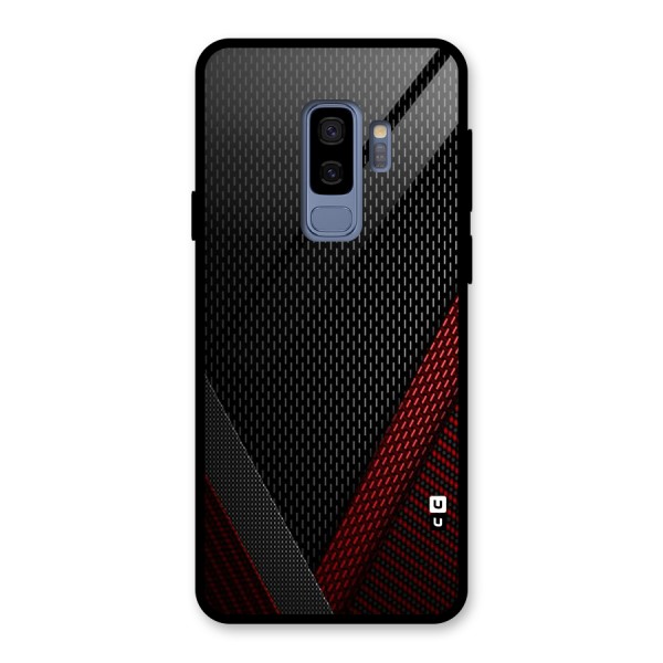 Classy Black Red Design Glass Back Case for Galaxy S9 Plus