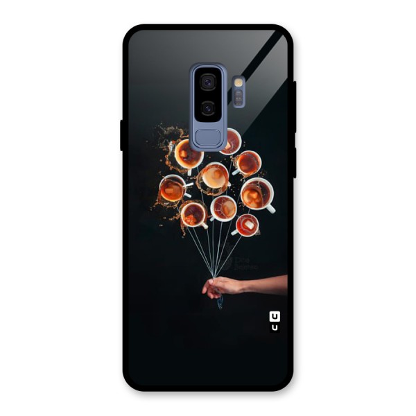Coffee Balloon Glass Back Case for Galaxy S9 Plus