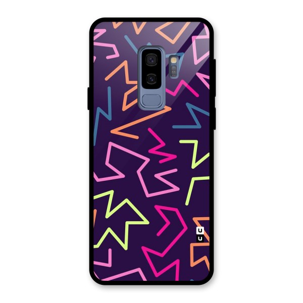 Colored Lines Glass Back Case for Galaxy S9 Plus