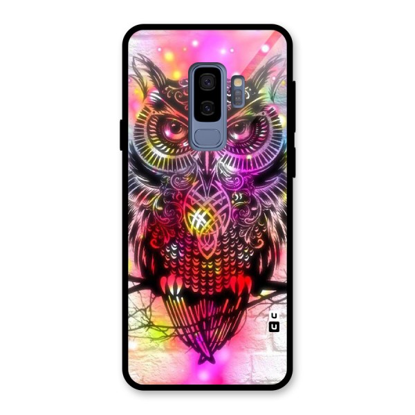 Colourful Owl Glass Back Case for Galaxy S9 Plus