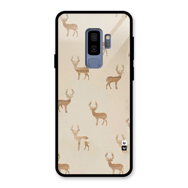 Deer Pattern Glass Back Case for Galaxy S9 Plus