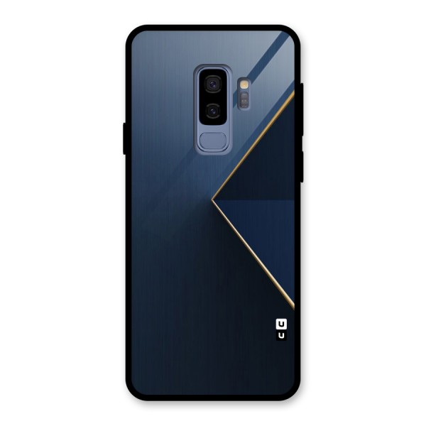 Golden Blue Triangle Glass Back Case for Galaxy S9 Plus