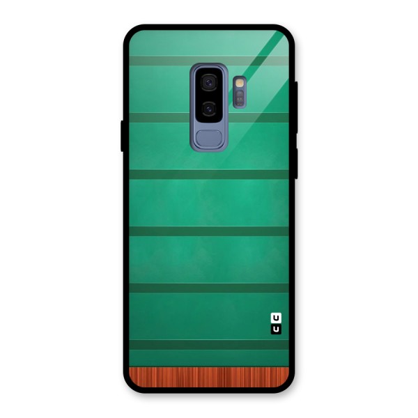 Green Wood Stripes Glass Back Case for Galaxy S9 Plus