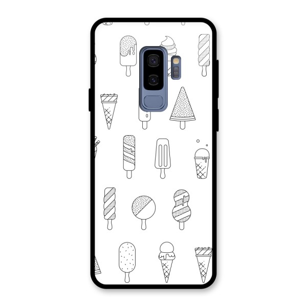 Ice Cream Lines Glass Back Case for Galaxy S9 Plus