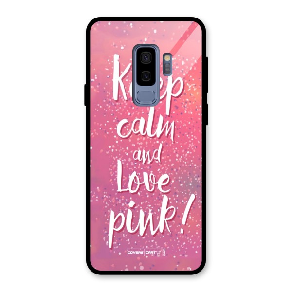 Love Pink Glass Back Case for Galaxy S9 Plus