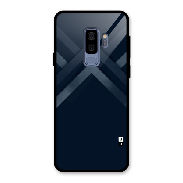Navy Blue Arrow Glass Back Case for Galaxy S9 Plus