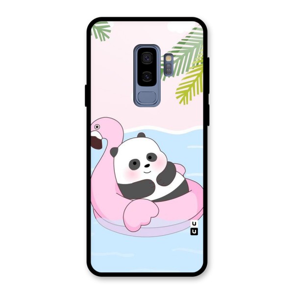 Panda Swim Glass Back Case for Galaxy S9 Plus