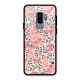 Pink Leaf Pattern Glass Back Case for Galaxy S9 Plus