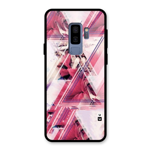 Pink Rose Abstract Glass Back Case for Galaxy S9 Plus