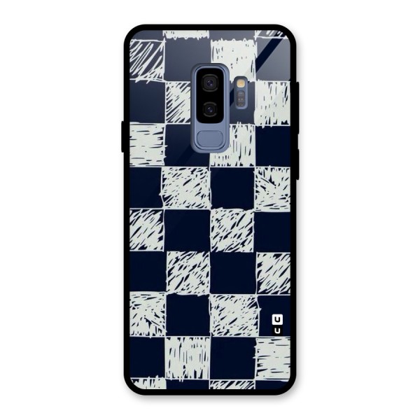Sketchy Check Design Glass Back Case for Galaxy S9 Plus