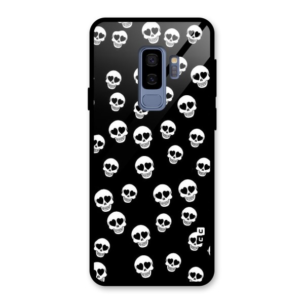 Skull Heart Glass Back Case for Galaxy S9 Plus
