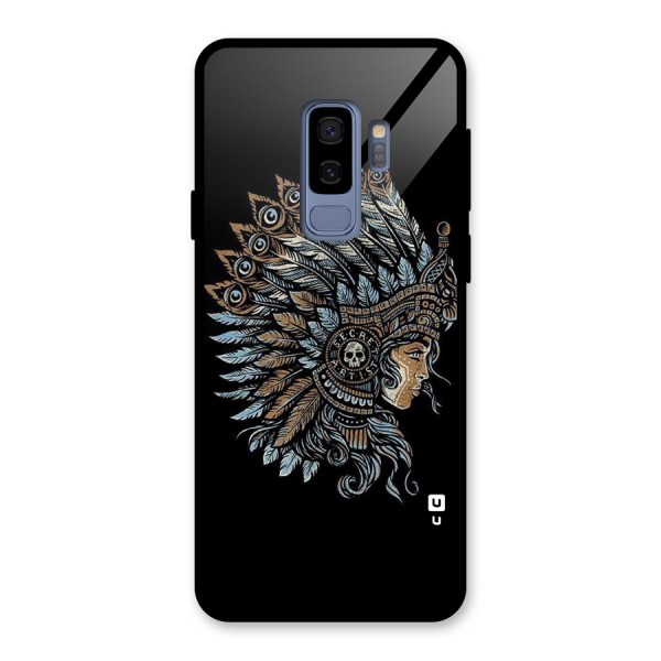 Tribal Design Glass Back Case for Galaxy S9 Plus