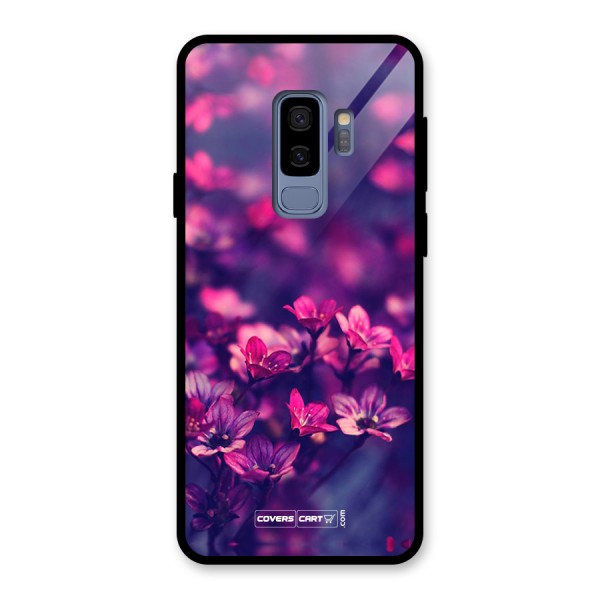 Violet Floral Glass Back Case for Galaxy S9 Plus