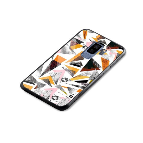 Abstract Sketchy Triangles Glass Back Case for Galaxy S9 Plus