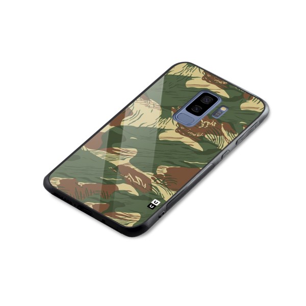 Army Design Glass Back Case for Galaxy S9 Plus