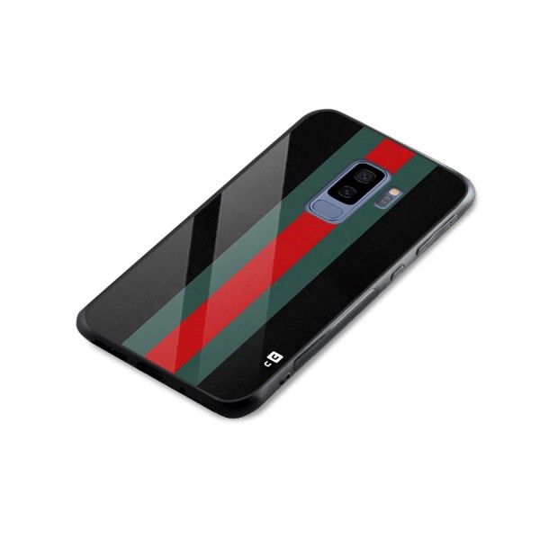 Basic Colored Stripes Glass Back Case for Galaxy S9 Plus