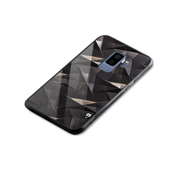 Carved Triangles Glass Back Case for Galaxy S9 Plus