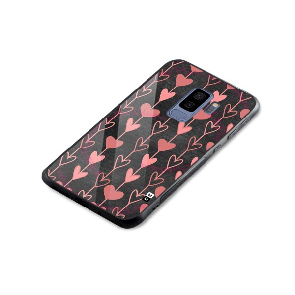 Chain Of Hearts Glass Back Case for Galaxy S9 Plus