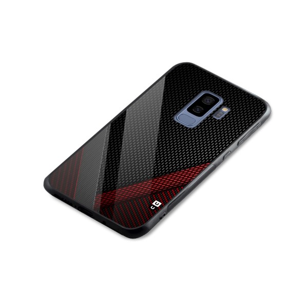Classy Black Red Design Glass Back Case for Galaxy S9 Plus