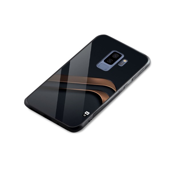 Dark Gold Stripes Glass Back Case for Galaxy S9 Plus