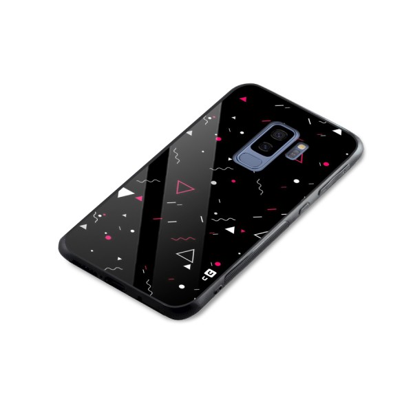 Dark Shapes Design Glass Back Case for Galaxy S9 Plus