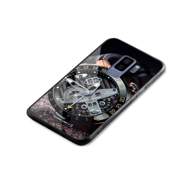 Designer Stylish Watch Glass Back Case for Galaxy S9 Plus