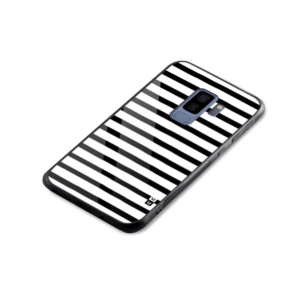 Elegant Basic Stripes Glass Back Case for Galaxy S9 Plus