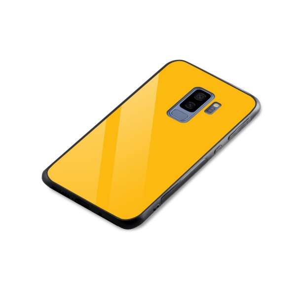 Gold Yellow Glass Back Case for Galaxy S9 Plus