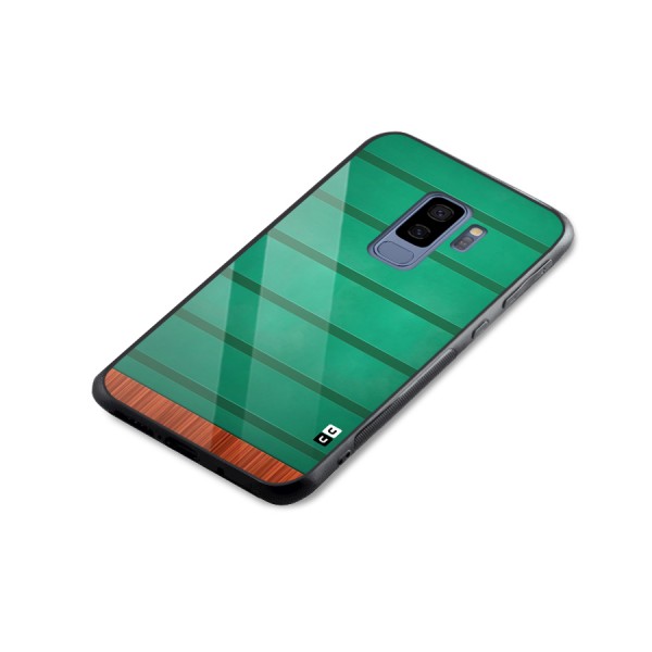 Green Wood Stripes Glass Back Case for Galaxy S9 Plus