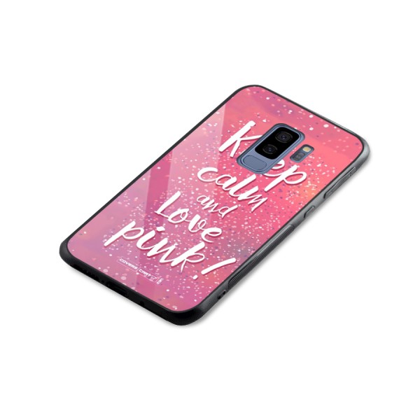 Love Pink Glass Back Case for Galaxy S9 Plus