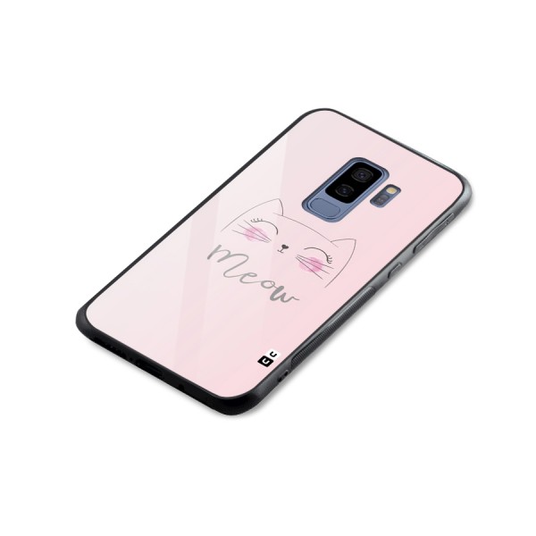 Meow Pink Glass Back Case for Galaxy S9 Plus