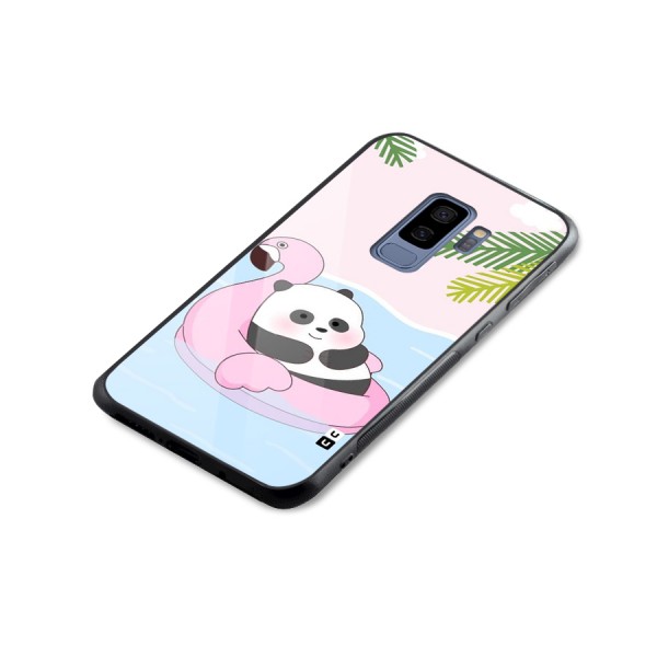 Panda Swim Glass Back Case for Galaxy S9 Plus