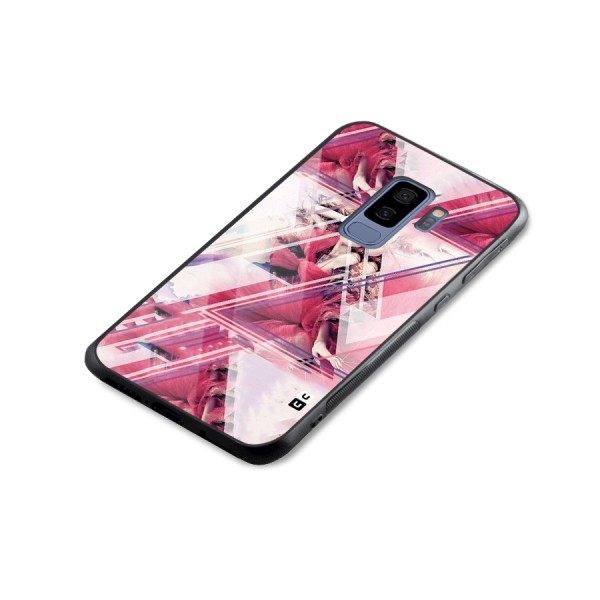 Pink Rose Abstract Glass Back Case for Galaxy S9 Plus
