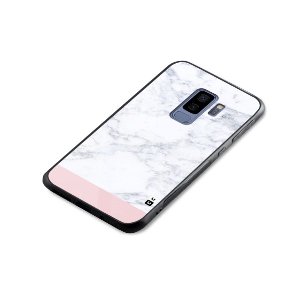 Pink White Merge Marble Glass Back Case for Galaxy S9 Plus