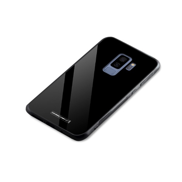 Simple Black Glass Back Case for Galaxy S9 Plus