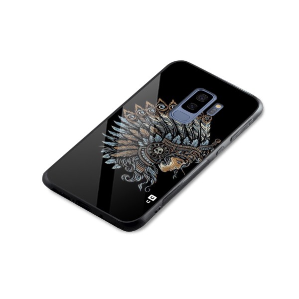 Tribal Design Glass Back Case for Galaxy S9 Plus