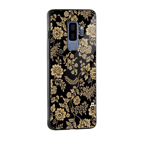 Aesthetic Golden Design Glass Back Case for Galaxy S9 Plus
