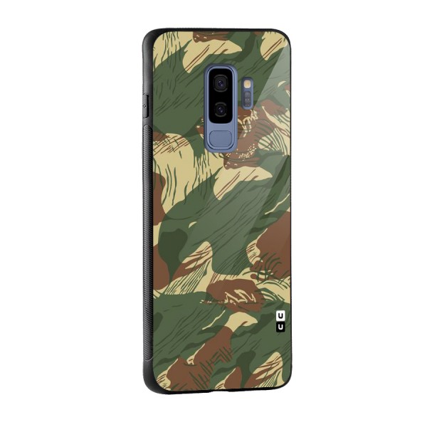 Army Design Glass Back Case for Galaxy S9 Plus