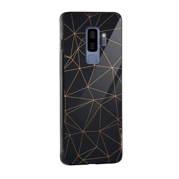 Black Golden Lines Glass Back Case for Galaxy S9 Plus