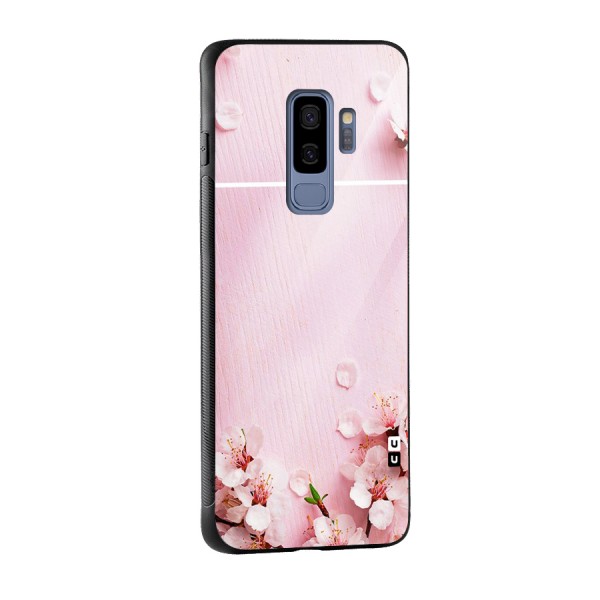 Blossom Frame Pink Glass Back Case for Galaxy S9 Plus