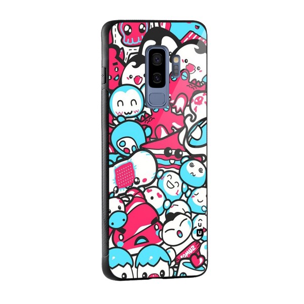 Bunny Quirk Glass Back Case for Galaxy S9 Plus