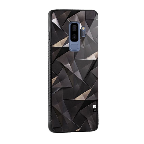 Carved Triangles Glass Back Case for Galaxy S9 Plus