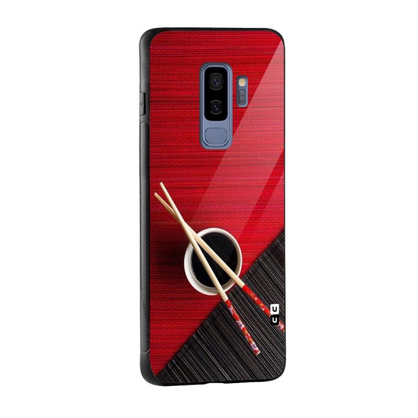 Chopstick Design Glass Back Case for Galaxy S9 Plus