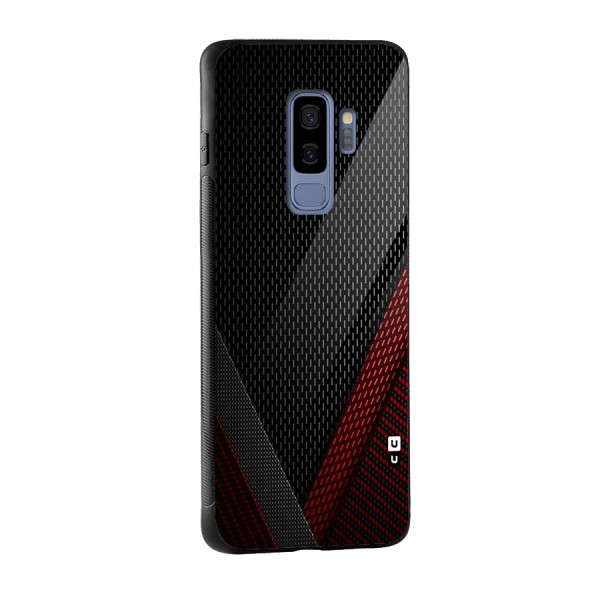 Classy Black Red Design Glass Back Case for Galaxy S9 Plus