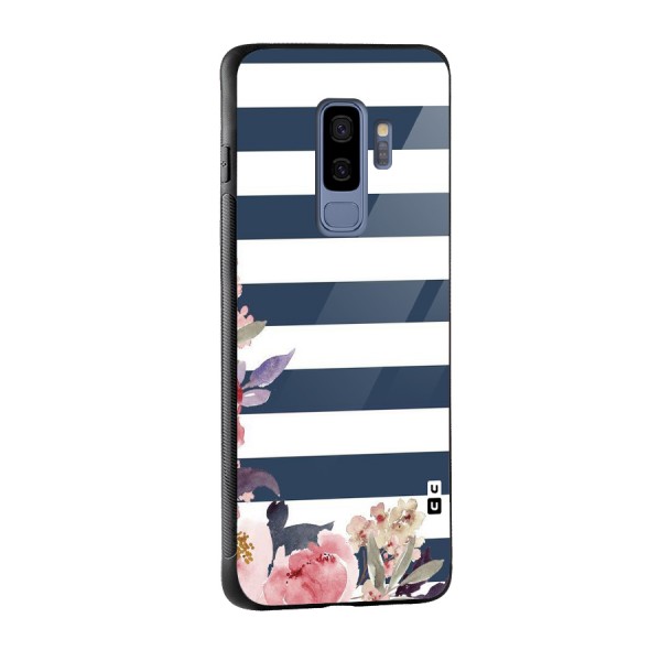 Floral Water Art Glass Back Case for Galaxy S9 Plus