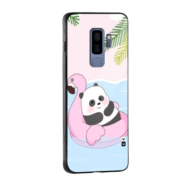 Panda Swim Glass Back Case for Galaxy S9 Plus